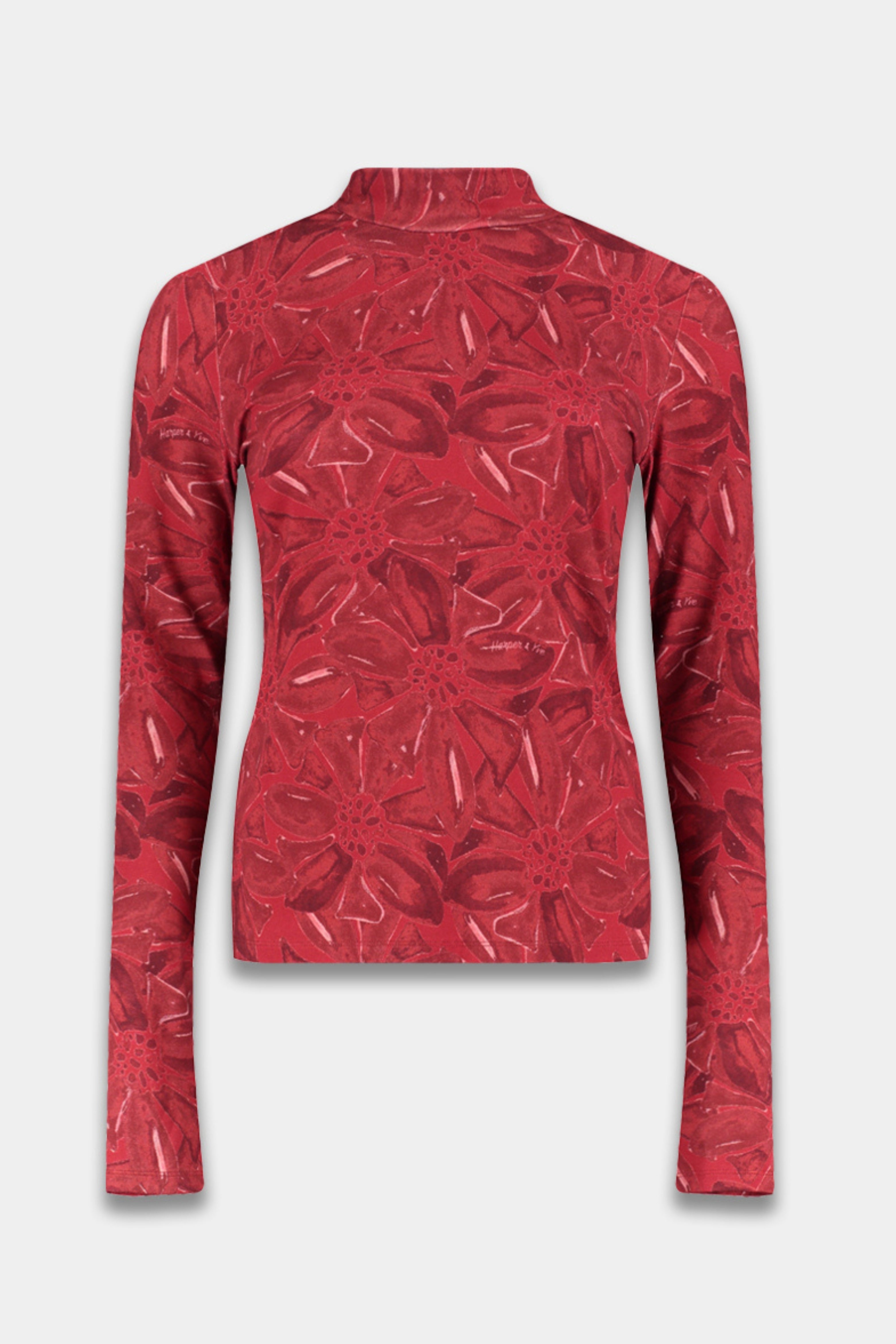 Top Jane Ruby Red Flower AW25T504 | Harper & Yve