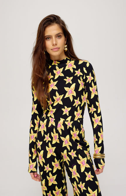 Harper & Yve Top jeff cheeky flower yellow Stretchshop.nl