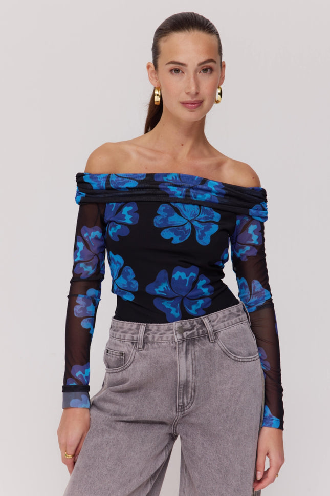 Harper & Yve Top Jenny Blue Bloom SS6T501 Stretchshop.nl