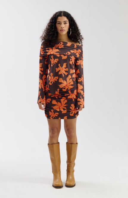 Harper & Yve Top Jesse Wild Flower Orange SS6T505 Stretchshop.nl