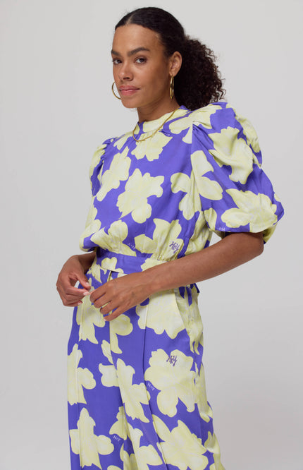 Harper & Yve Top Macey Bold Flower Lemonade AW25C400 Stretchshop.nl
