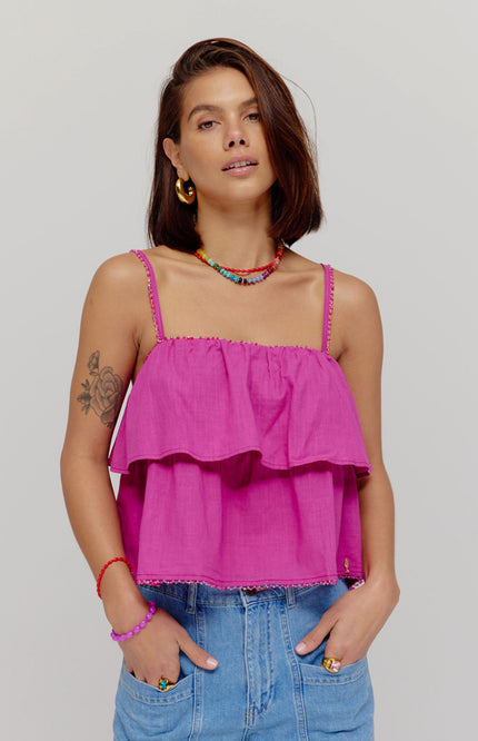 Harper & Yve Top Maye Vivid Viola HS25P409 Stretchshop.nl