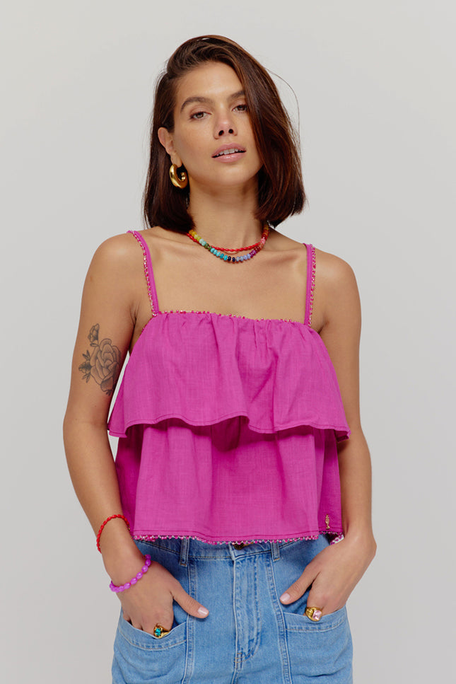 Harper & Yve Top Maye Vivid Viola HS25P409 Stretchshop.nl