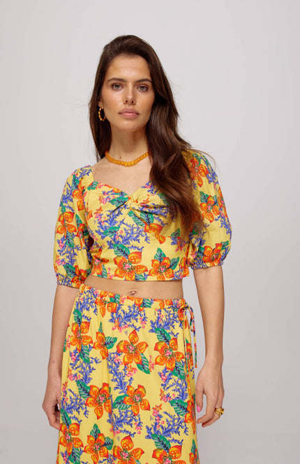 Harper & Yve Top Stacey Banana Flower HS25C402 Stretchshop.nl