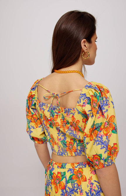 Harper & Yve Top Stacey Banana Flower HS25C402 Stretchshop.nl