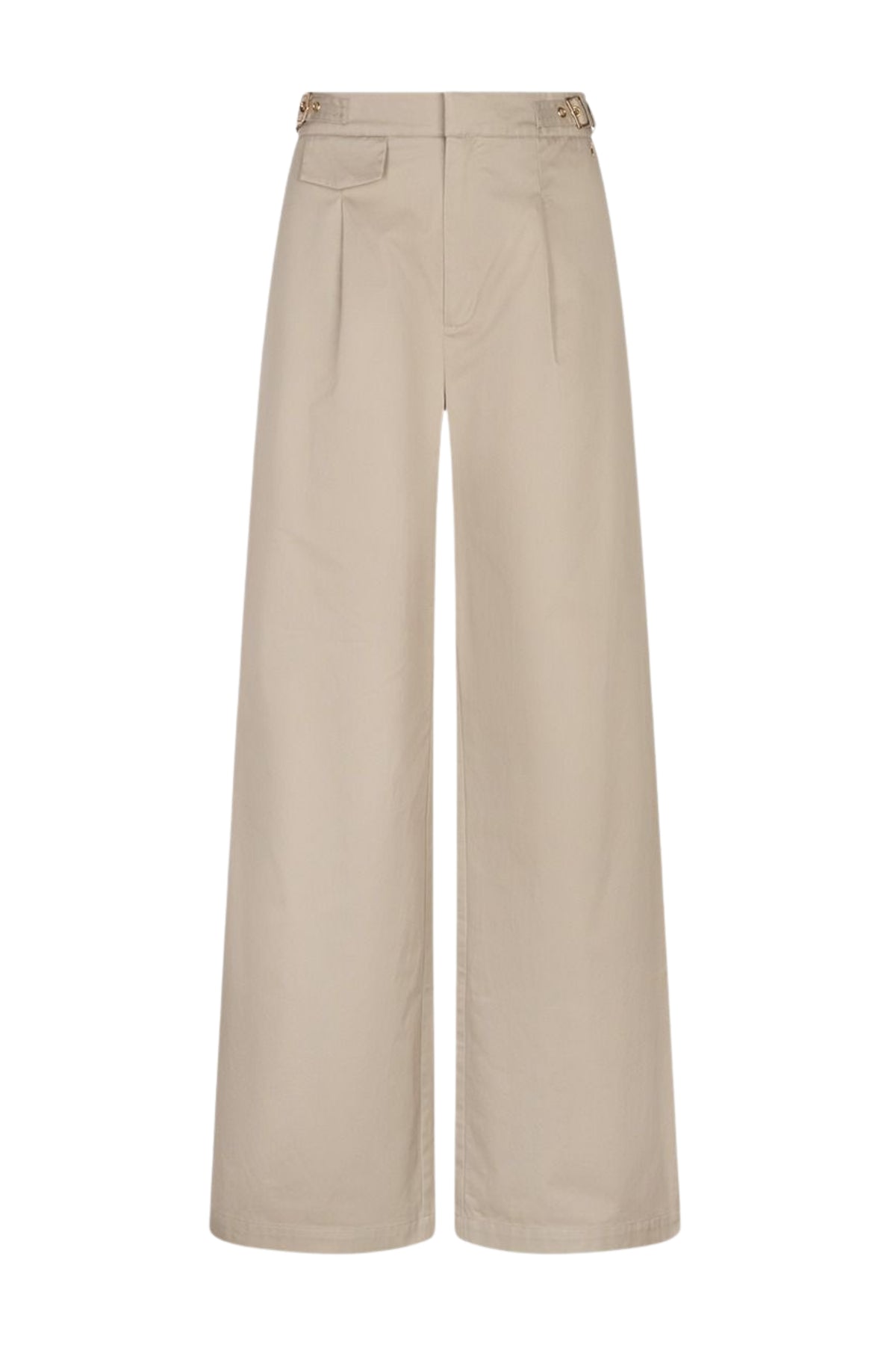 Ibana Penia Ostra beige broek met rechte pasvorm en comfortabele taille, ideaal voor casual en zakelijke outfits.