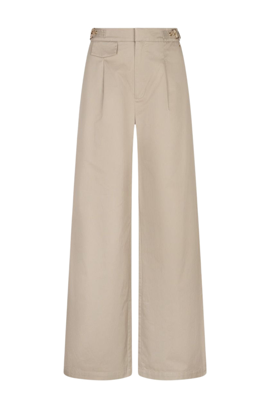 Ibana Penia Ostra beige broek met rechte pasvorm en comfortabele taille, ideaal voor casual en zakelijke outfits.