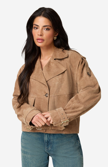 Ibana Jacket Jalissa Suede Iced Coffee Stretchshop.nl