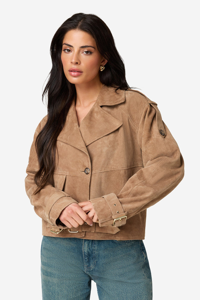Ibana Jacket Jalissa Suede Iced Coffee Stretchshop.nl