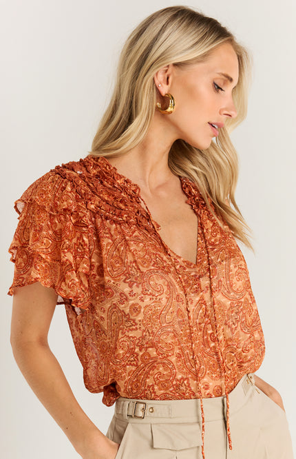 Ibana Top Thorin Paisley Naranja Stretchshop.nl