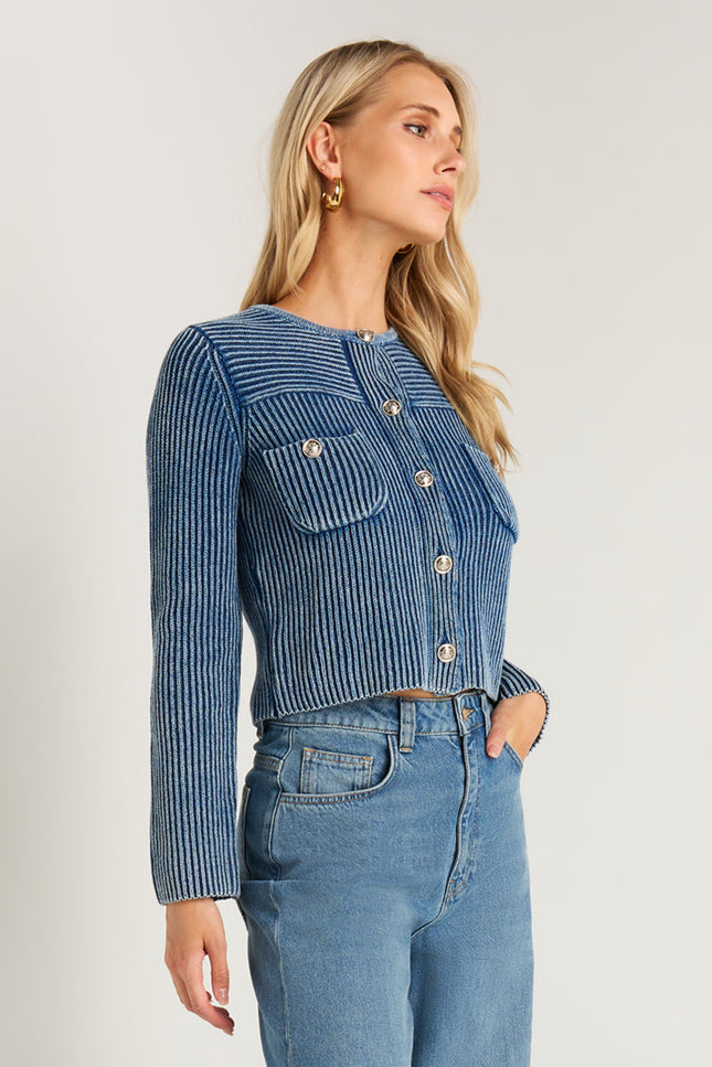 Ibana Vest Kaycee Washed Blue Stretchshop.nl