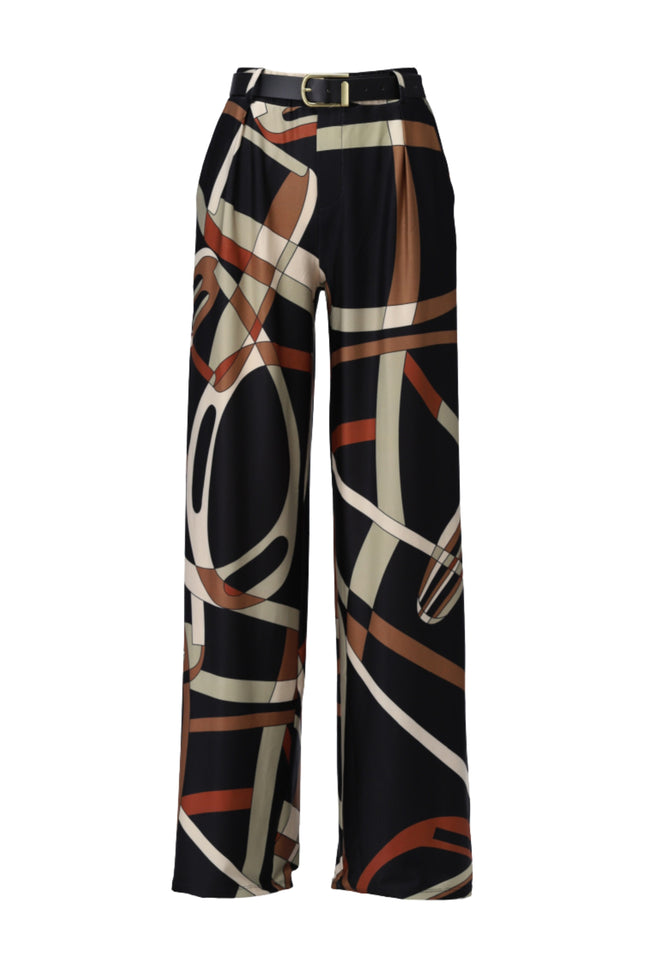 K-design Broek Met Design & Riem B337-P048 Stretchshop.nl