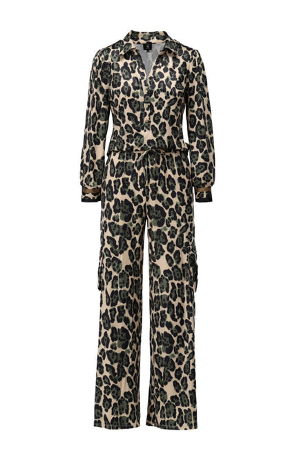 K-design Jumpsuit Met Luipaard Design B110-P014 Stretchshop.nl