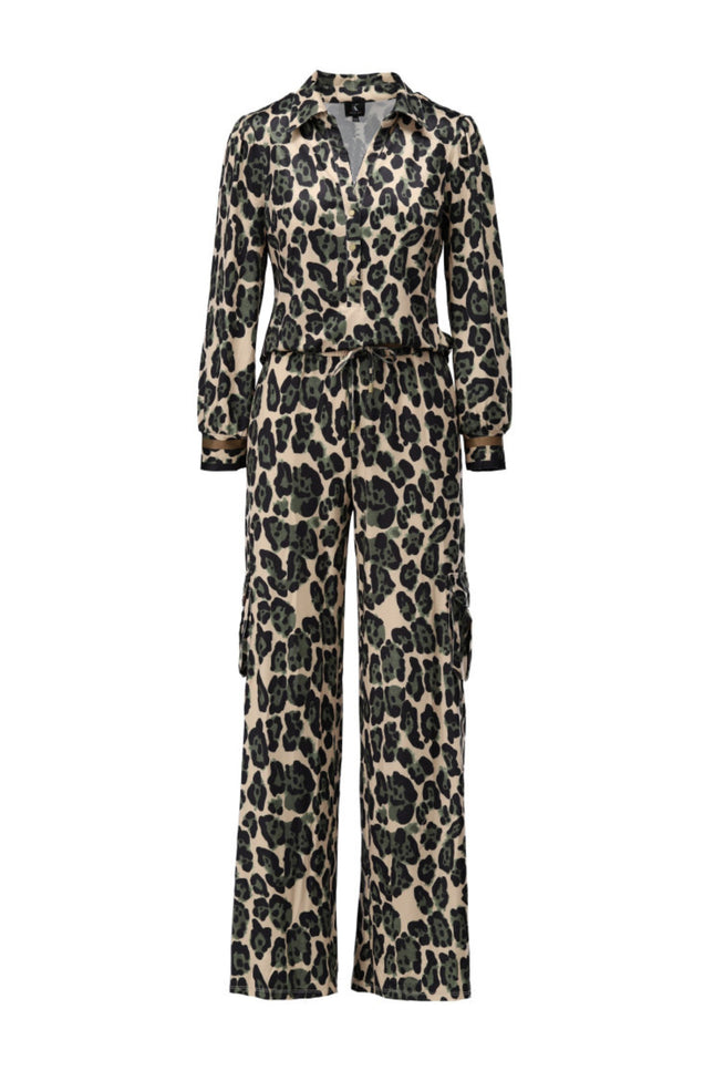 K-design Jumpsuit Met Luipaard Design B110-P014 Stretchshop.nl