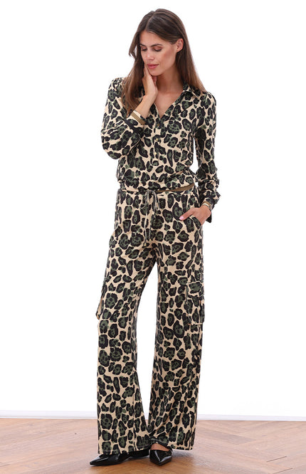 K-design Jumpsuit Met Luipaard Design B110-P014 Stretchshop.nl