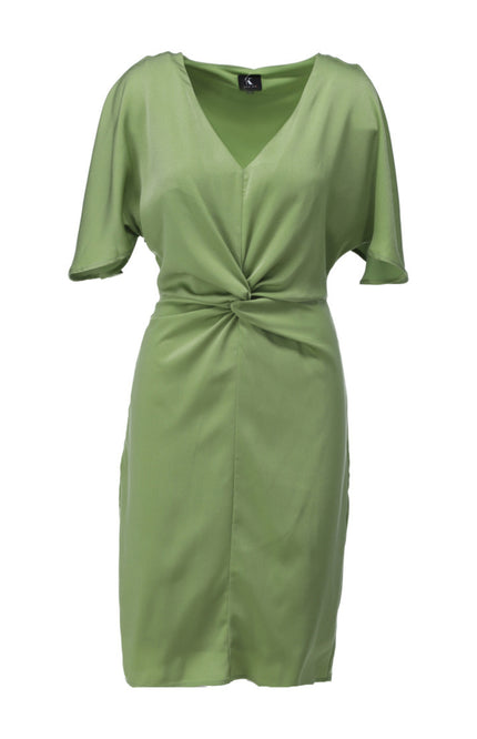 K-design Jurk V-hals Green Eyes A679 Stretchshop.nl