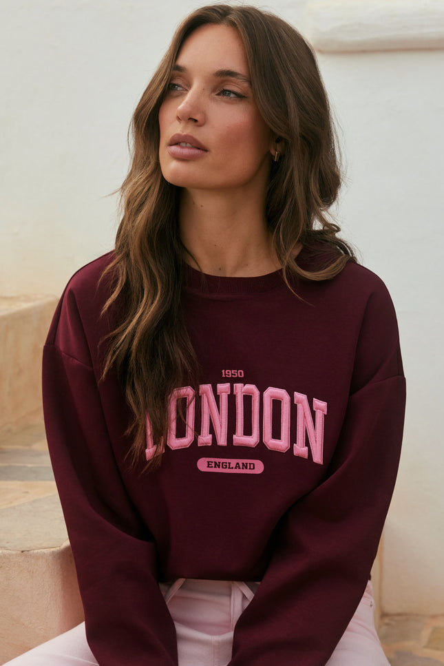 Lady Day Sweater London Burgundy L25-301-3044 Stretchshop.nl