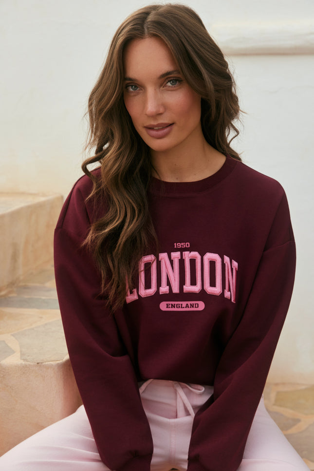 Lady Day Sweater London Burgundy L25-301-3044 Stretchshop.nl