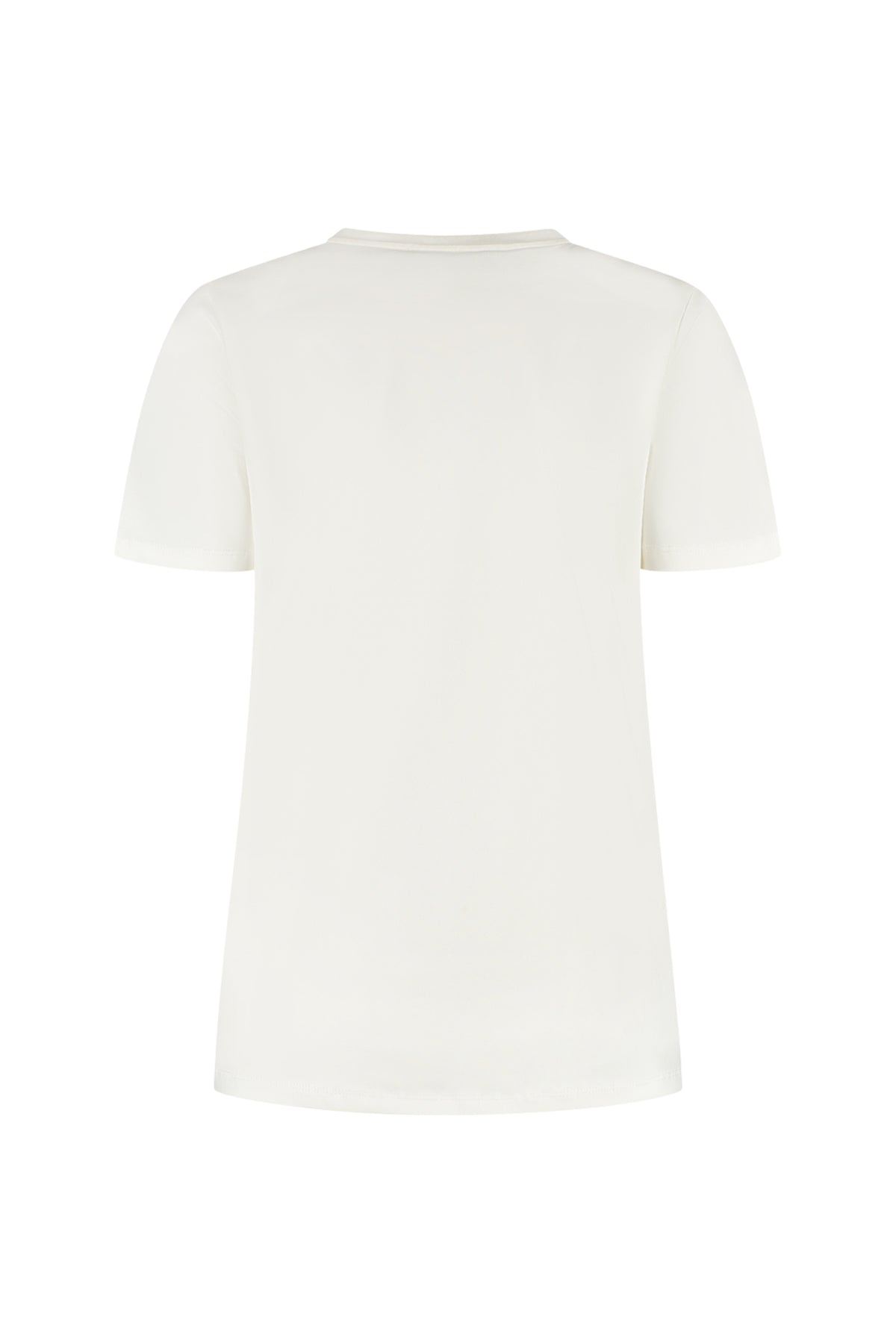 Wit Lady Day T-shirt met kersenprint en eenvoudige stijl, korte mouwen en ronde hals, casual en comfortabel voor dagelijks gebruik.