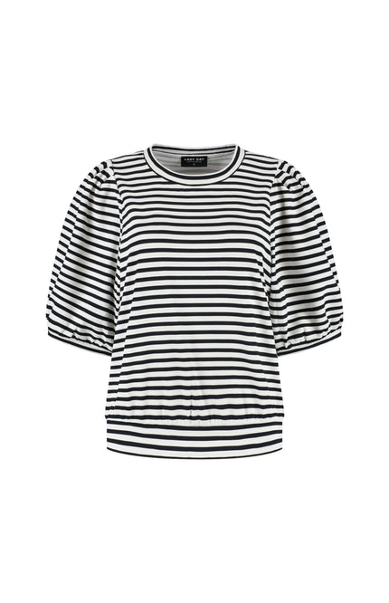 Lady Day Top Amie Blue Simple White L24-580-3032 Stretchshop.nl