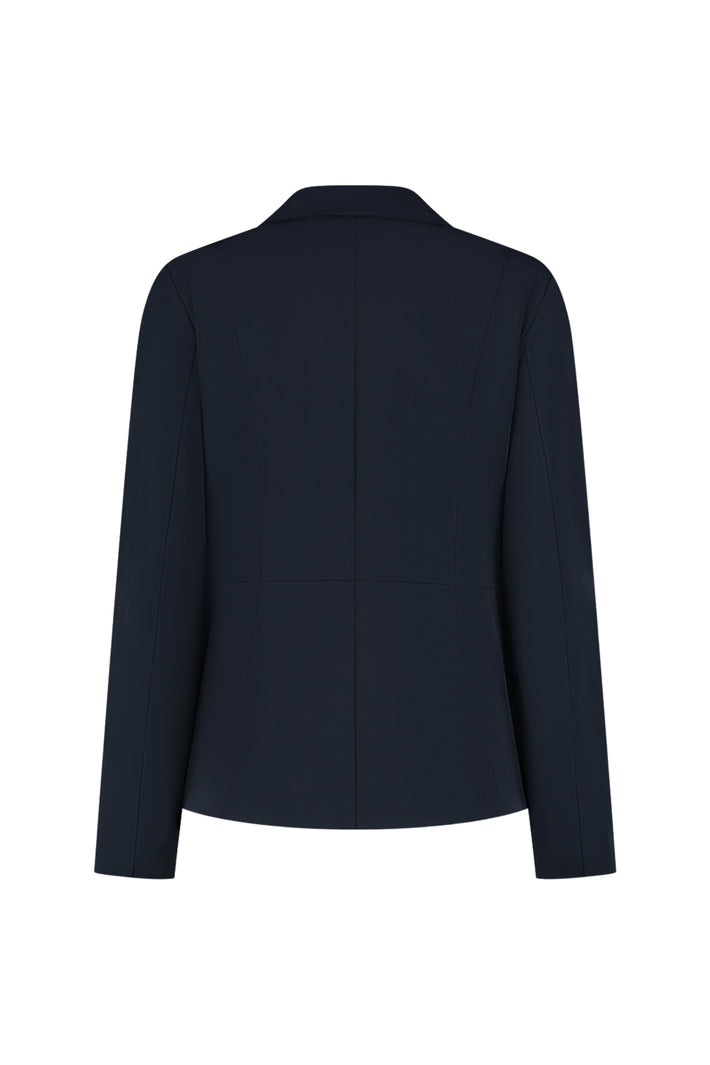 Lady Day reiskostuumblazer in Clover Blue, maat L46, met nette pasvorm en stijlvolle details, geschikt voor zakelijke reizen.