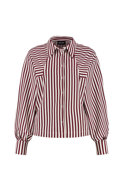 Lady Day Blouse Gem Burgundy Simple White L30-580-3031 Stretchshop.nl