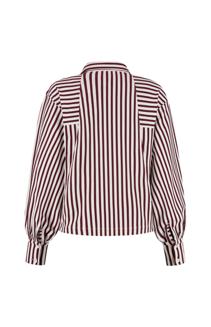 Lady Day Blouse Gem Burgundy Simple White L30-580-3031 Stretchshop.nl