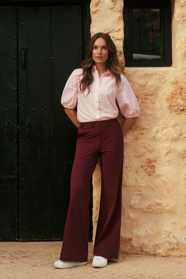 Lady Day Travel Broek Eleyn Burgundy L14-475-3005 Stretchshop.nl