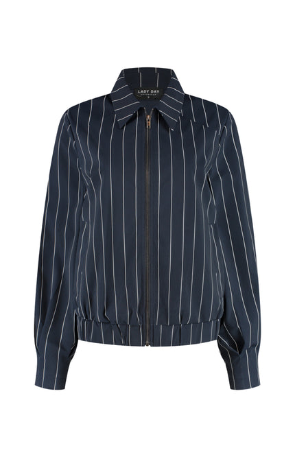 Lady Day Travel Jacket Cassy Blue Simple White L49-480-3029 Stretchshop.nl