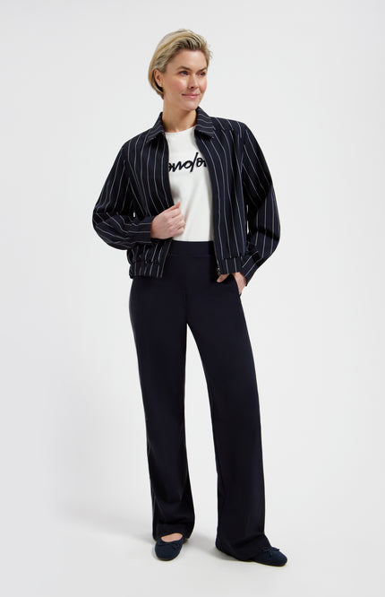 Lady Day Travel Jacket Cassy Blue Simple White L49-480-3029 Stretchshop.nl