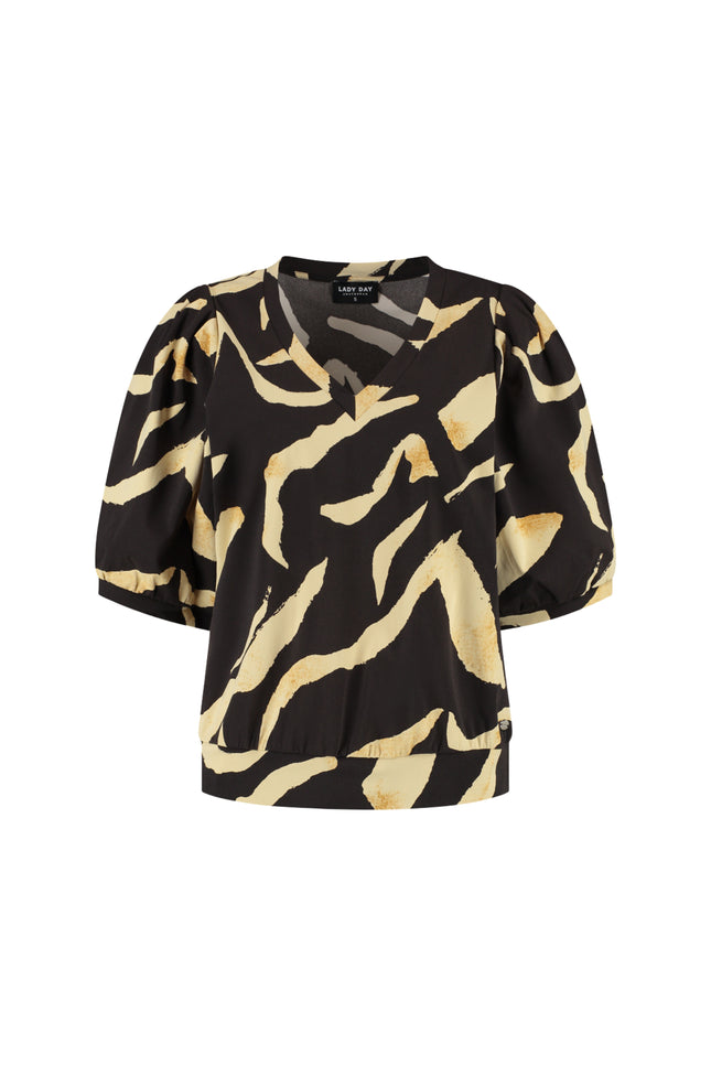 Lady Day Travel Top Amie-V Pania Print L24-375-3254 Stretchshop.nl