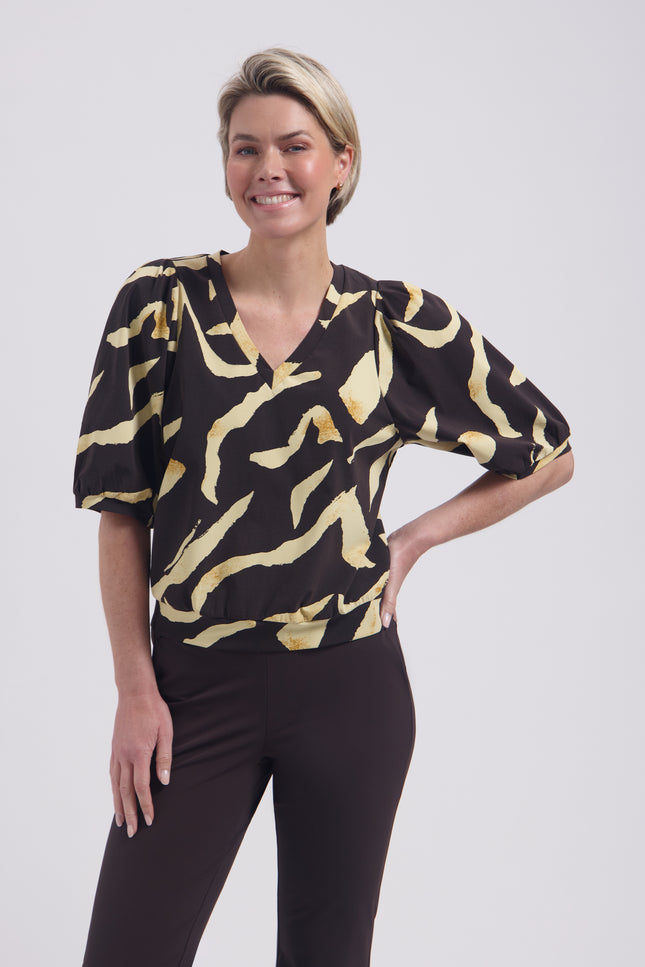 Lady Day Travel Top Amie-V Pania Print L24-375-3254 Stretchshop.nl