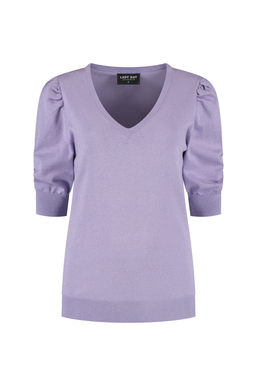 Lichte paarse Lady Day Trui Lynn Soft met lange mouwen en ronde hals, zachte stof, draagbaar voor casual en comfortabel gebruik