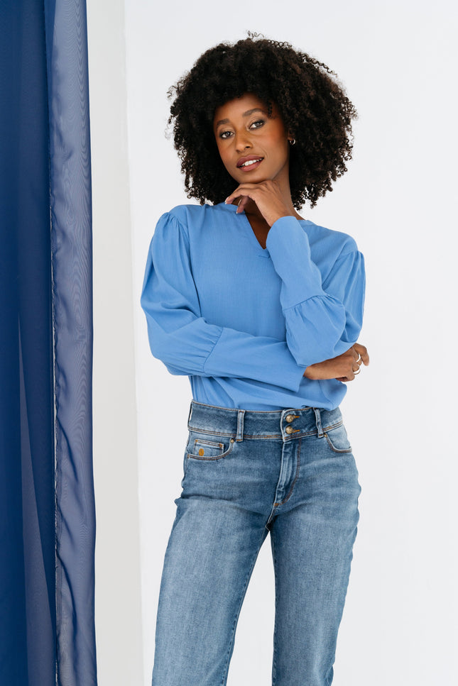 Maicazz Blouse Marleen Spring Blue Stretchshop.nl