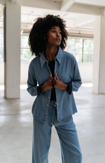 Maicazz Blouse Maudin Blue Stretchshop.nl