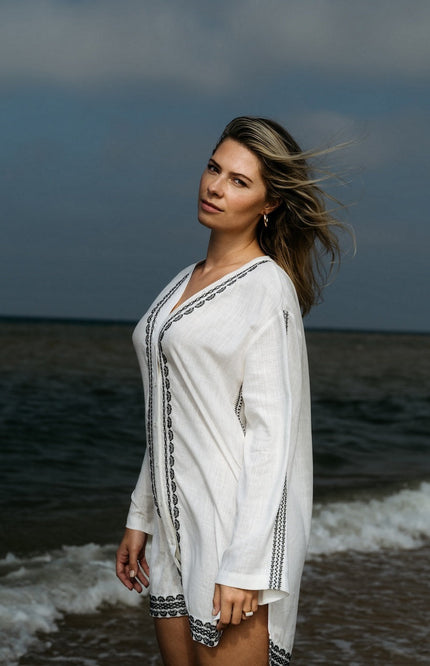 Maicazz Jurk jildou offwhite D5 Stretchshop.nl