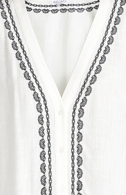 Maicazz Jurk jildou offwhite D5 Stretchshop.nl