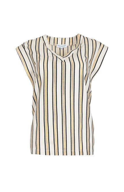 Maicazz Top Niorte Gold Stripe Stretchshop.nl