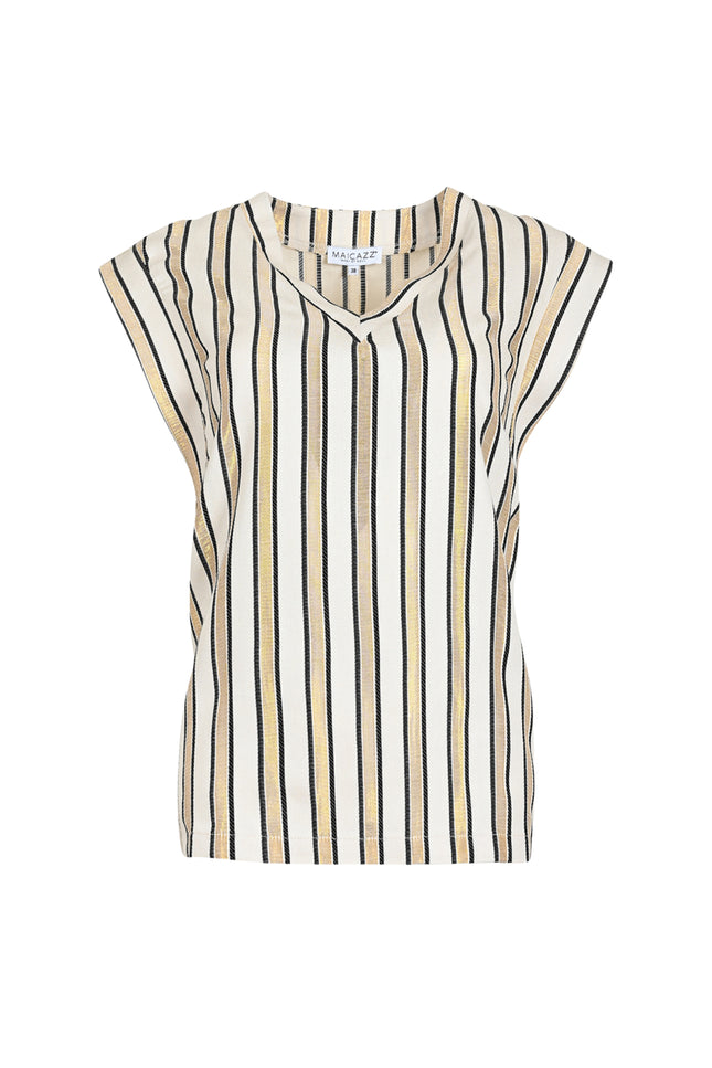 Maicazz Top Niorte Gold Stripe Stretchshop.nl