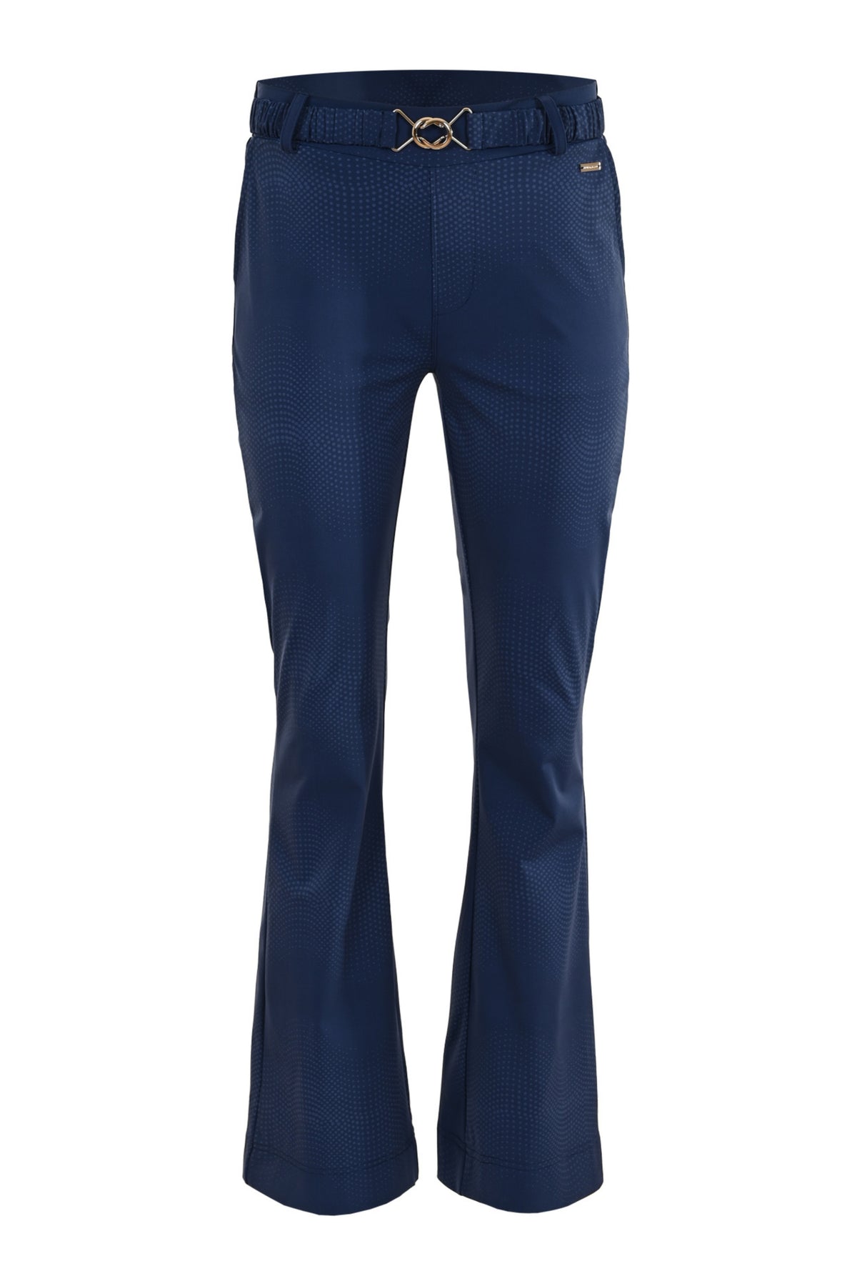 Donkere Maicazz & Zizo Travel Broek Maro Spot Wave met elastische taille en comfortabele pasvorm, geschikt voor reizen en casual wear.