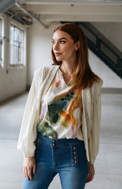 Maicazz Vest mu offwhite Stretchshop.nl