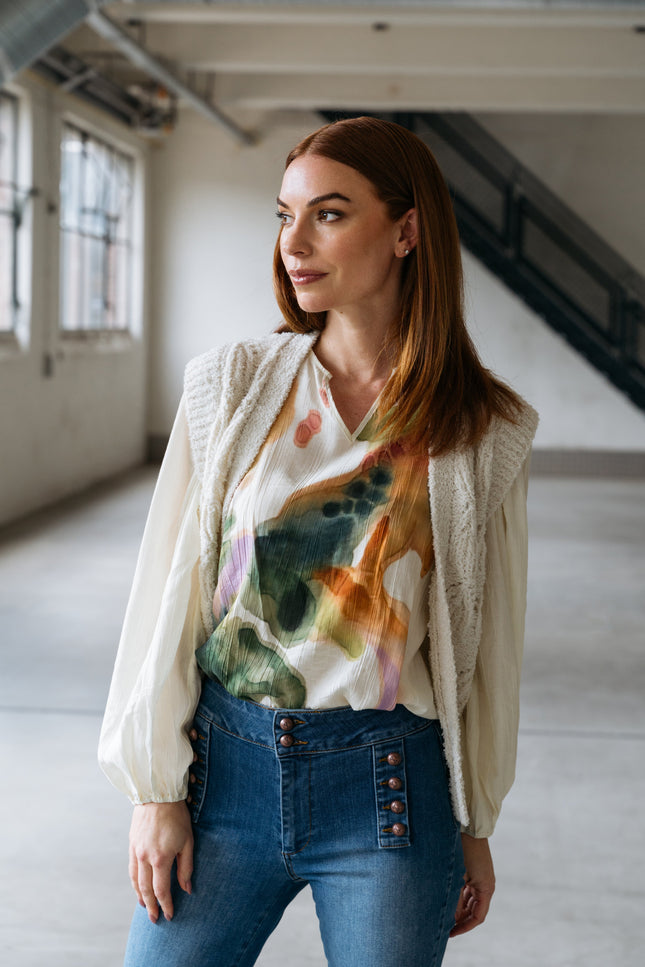 Maicazz Vest mu offwhite Stretchshop.nl