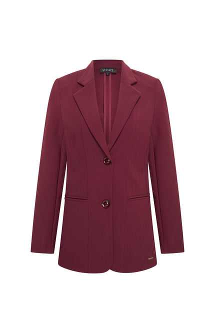 Mi Piace Bonded Travel Blazer Burgundy 202634 Stretchshop.nl