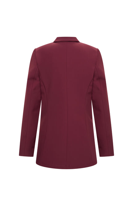 Mi Piace Bonded Travel Blazer Burgundy 202634 Stretchshop.nl