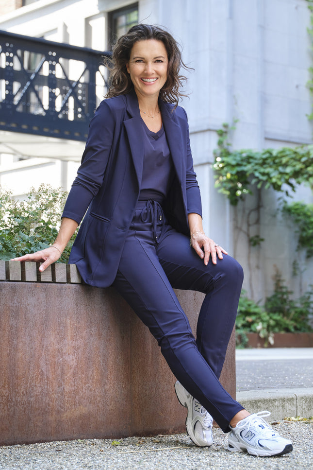 Mi Piace Bonded Travel Blazer Navy 202634 Stretchshop.nl