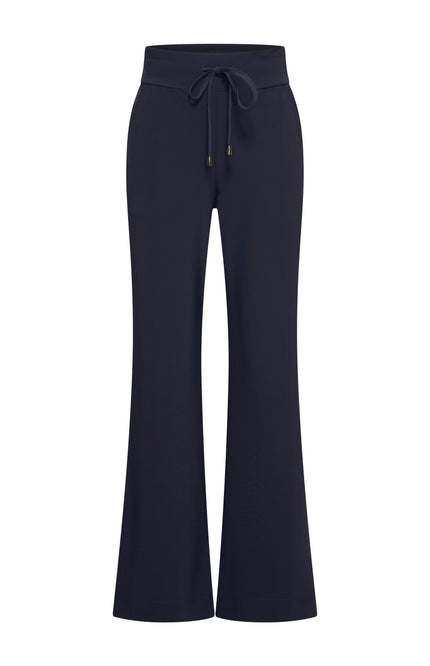 Mi Piace Bonded Travel Broek Flared Navy 202631 Stretchshop.nl