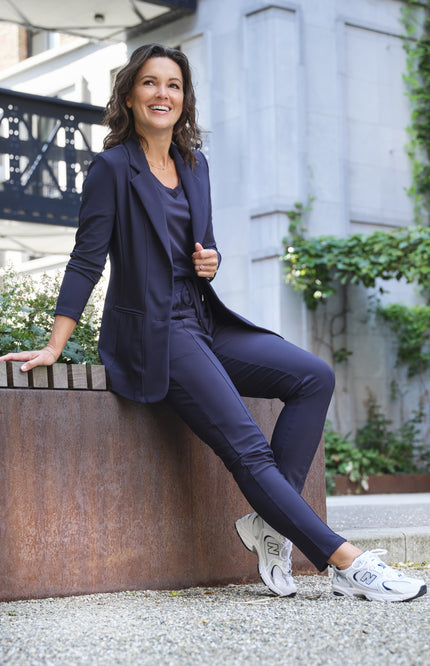 Mi Piace Bonded Travel Broek Navy 202632 Stretchshop.nl