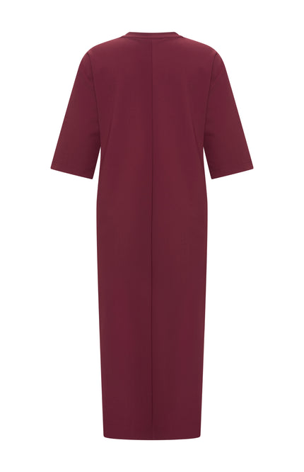 Mi Piace Bonded Travel Jurk Burgundy 202692 Stretchshop.nl