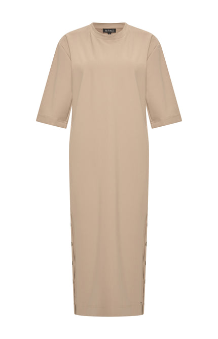 Mi Piace Bonded Travel Jurk Latte 202692 Stretchshop.nl