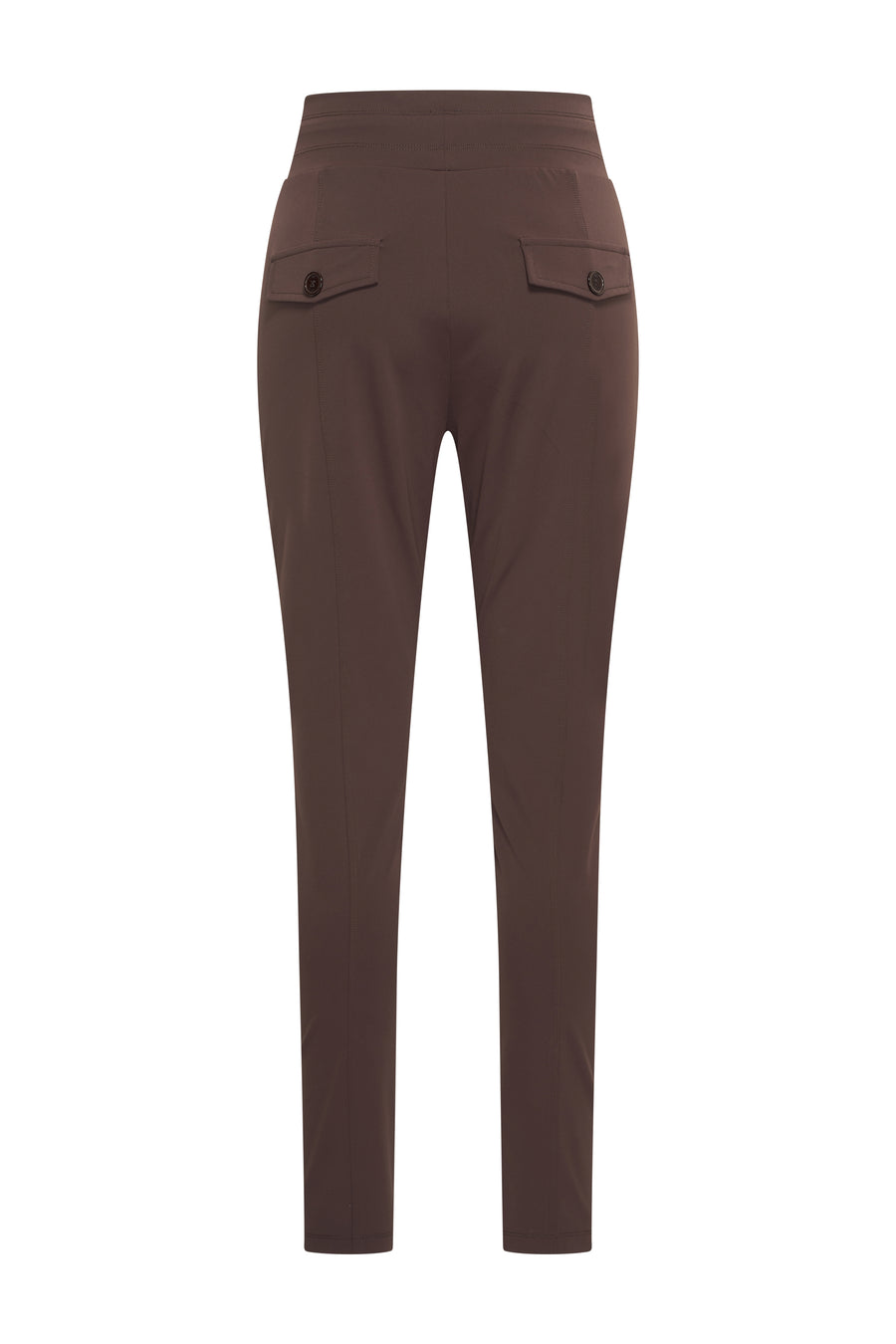 Dames Heavy Travel Broek Espresso van Mi Piace, comfortabel en stevige reisbroek met een stijlvolle pasvorm.